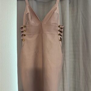 IRIS Blush Pink Bandage Midi Dress